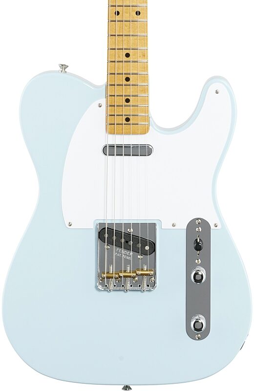 Fender Vintera '50s Telecaster Electric Guitar, Maple Fingerboard (with Gig Bag), Sonic Blue, Body Straight Front