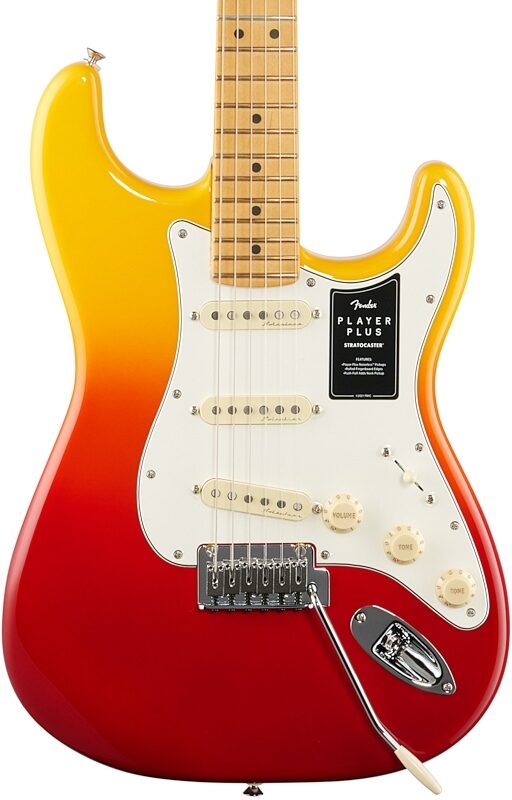 Fender Player Plus Stratocaster Electric Guitar, Maple Fingerboard (with Gig Bag), Tequila Sunrise, Body Straight Front
