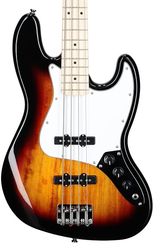 Squier Affinity Jazz Electric Bass, Maple Fingerboard, 3-Color Sunburst, Body Straight Front