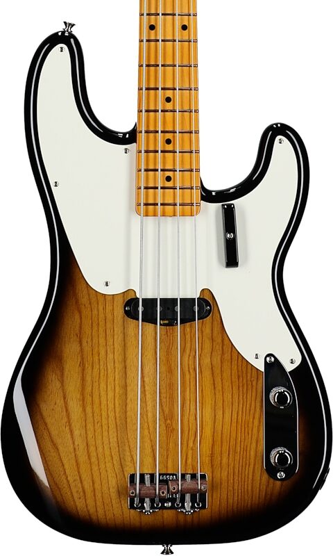 Fender American Vintage II 1954 Precision Electric Bass, Maple Fingerboard (with Case), 3-Color Sunburst, Body Straight Front
