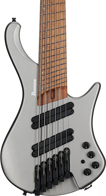 Ibanez EHB1006MS Ergo Electric Bass, 6-String (with Gig Bag), Metallic Gray Matte, Body Straight Front
