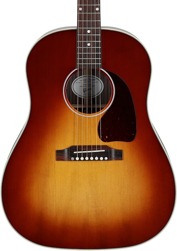 Gibson J-45 Studio Rosewood Acoustic-Electric Guitar, Gloss Finish (with Case), Rosewood Burst, Body Straight Front