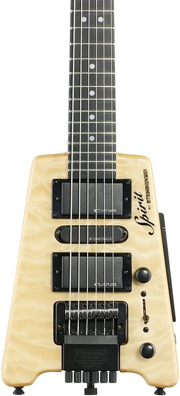 Steinberger GT-PRO Quilt Deluxe Electric Guitar (with Gig Bag), Natural, Body Straight Front