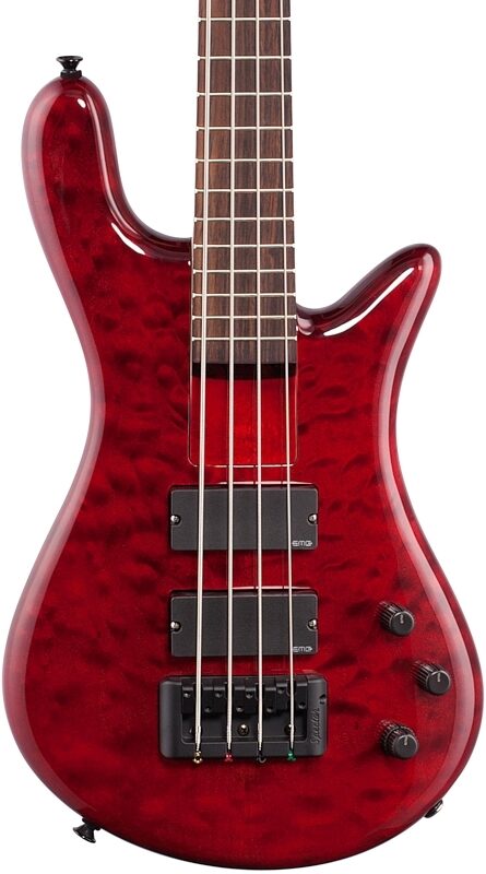 Spector Bantam 4 Short Scale Electric Bass (with Gig Bag), Black Cherry Gloss, Body Straight Front