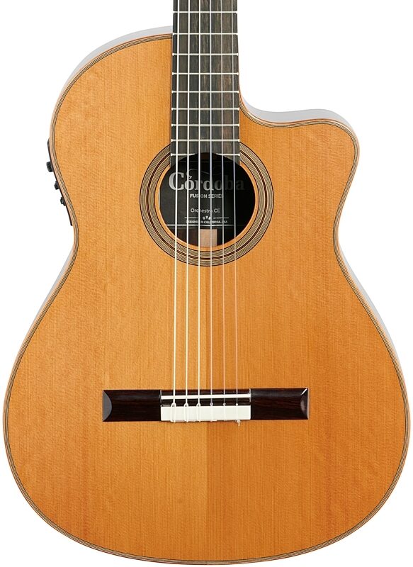 Cordoba Fusion Orchestra CE Classical Acoustic-Electric Guitar, Solid Canadian Cedar Top, Body Straight Front