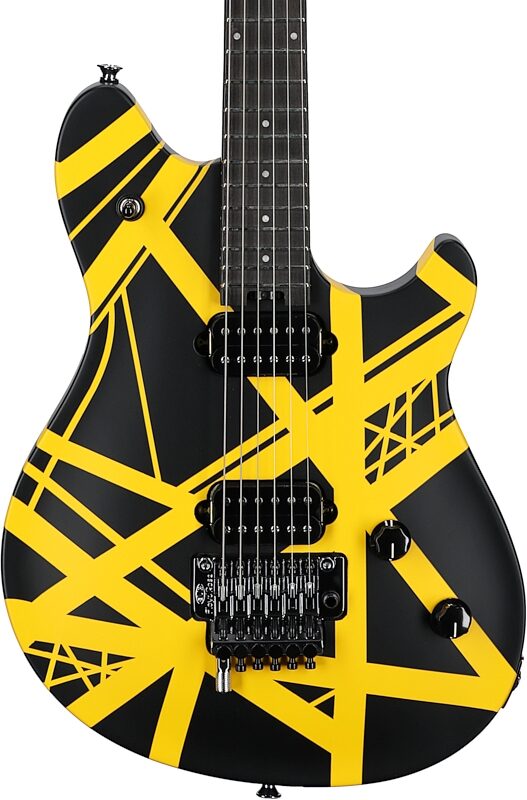 EVH Eddie Van Halen Wolfgang Special Ebony Fingerboard Electric Guitar, Striped Black and Yellow, USED, Scratch and Dent, Body Straight Front