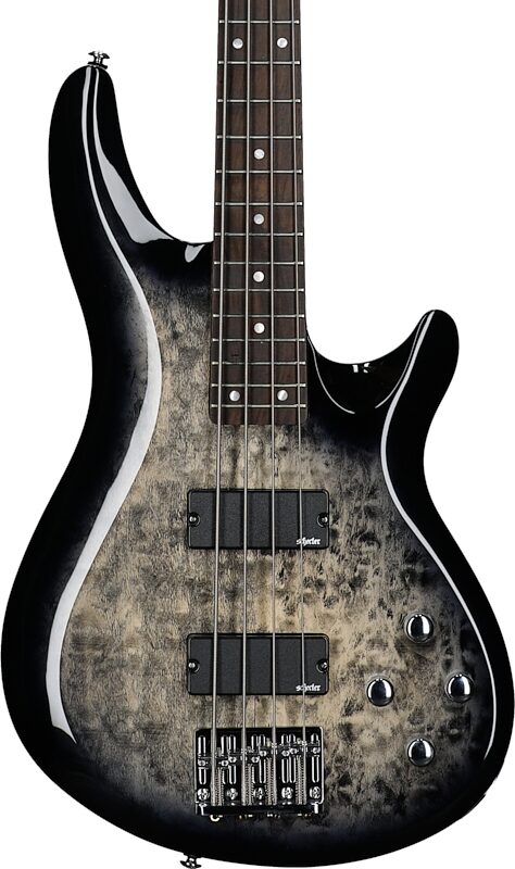 Schecter C-4 Plus Bass Guitar, Charcoal Burst, Body Straight Front