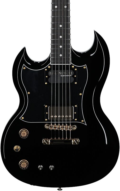 Schecter ZV-H6LLYW66D-S Zacky Vengeance Electric Guitar, Left-Handed, Black, Body Straight Front