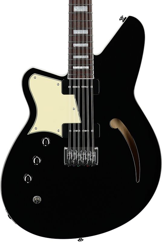 Reverend Airwave Electric Guitar, 12-String (Left-Handed), Midnight Black, Body Straight Front