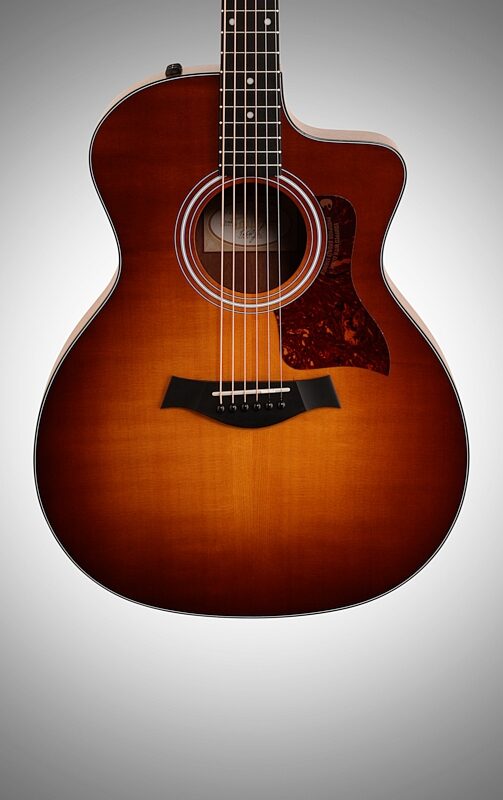 Taylor 114ce Grand Auditorium Cutaway Acoustic-Electric Guitar (with Gig Bag), Satin Sunburst, Body Straight Front