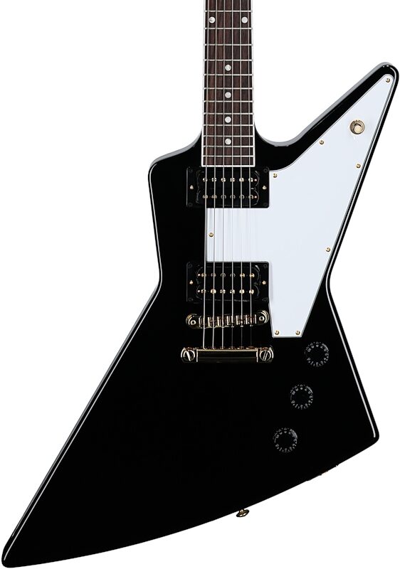 Gibson Exclusive '70s Explorer Electric Guitar (with Case), Ebony, Body Straight Front