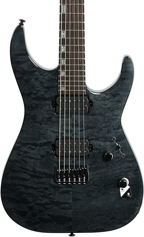 ESP LTD H-1001QM Electric Guitar, See-Thru Black, Body Straight Front