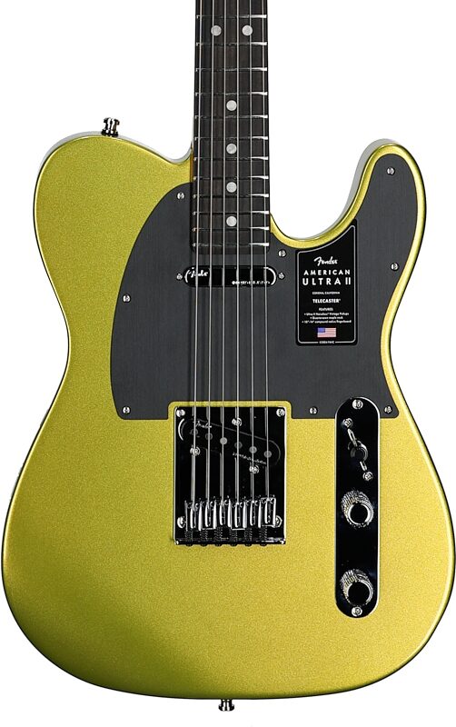 Fender American Ultra II Telecaster Electric Guitar, Ebony Fingerboard (with Case), Solar Flare, Body Straight Front