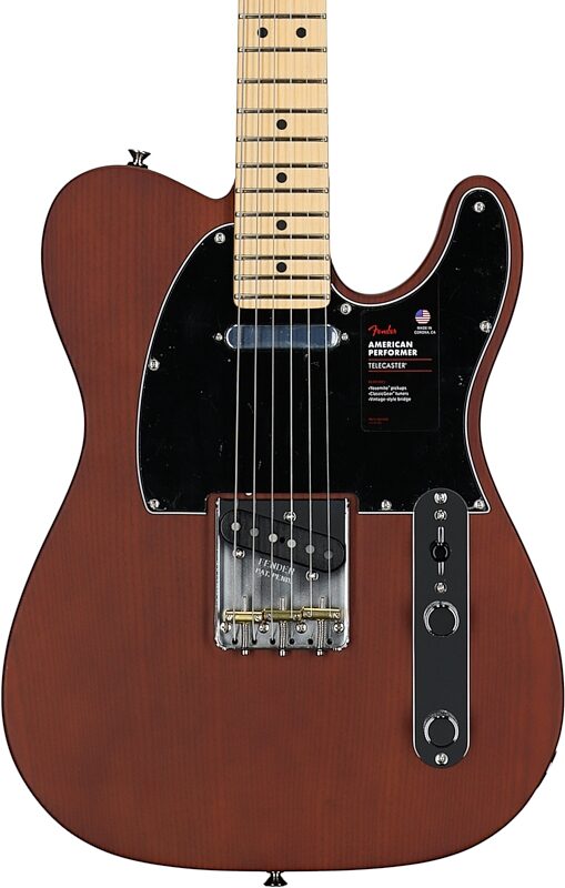 Fender Limited Edition American Performer Telecaster Electric Guitar, with Maple Fingerboard, Sassafras, Mocha, Body Straight Front
