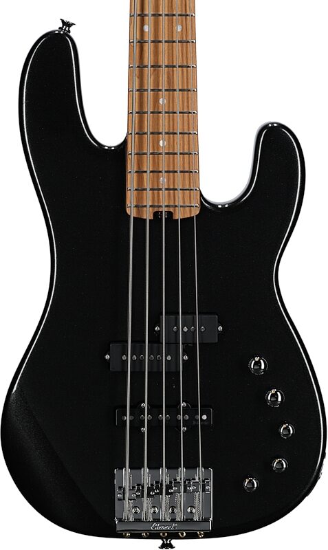 Charvel Pro-Mod San Dimas Bass PJ V Electric Bass, 5-String, Metallic Black, Body Straight Front