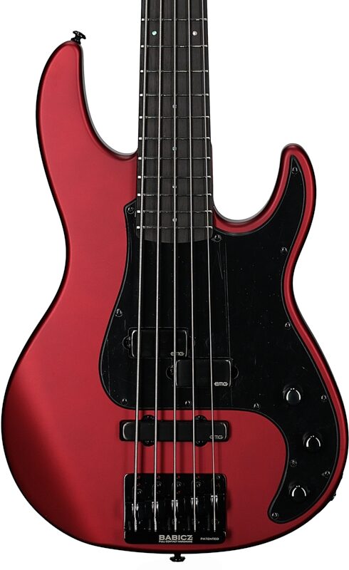 ESP LTD AP-5 Electric Bass, 5-String, Candy Apple Red Satin, Body Straight Front