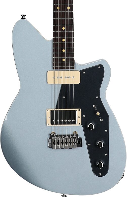 Reverend Double Agent W Electric Guitar, Metallic Silver Freeze, Rosewood Fretboard, Body Straight Front