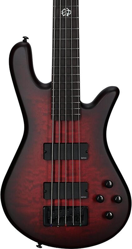 Spector NS Pulse II Electric Bass, 5-String, Black Cherry Matte, Body Straight Front