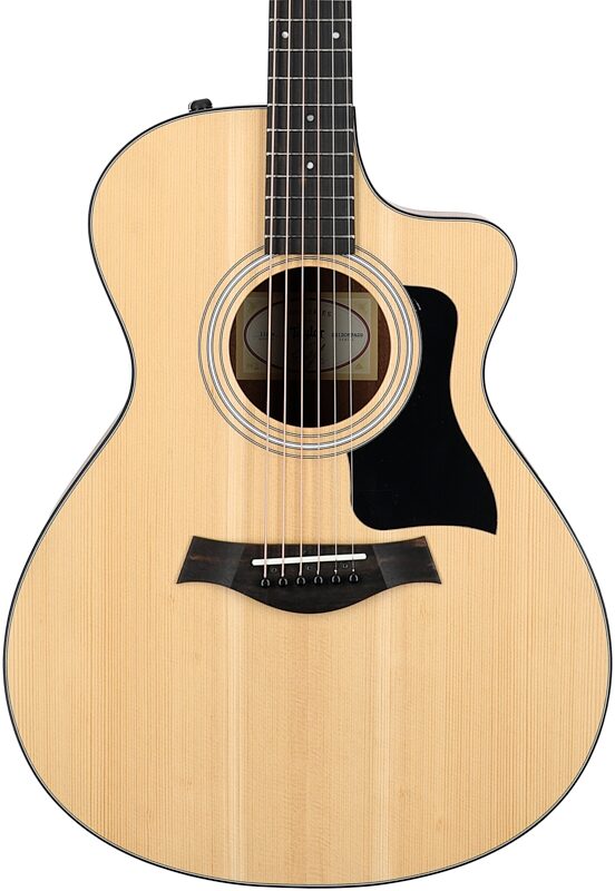 Taylor 112ce Grand Concert Acoustic-Electric Guitar, Natural, Structured Gig Bag, Body Straight Front
