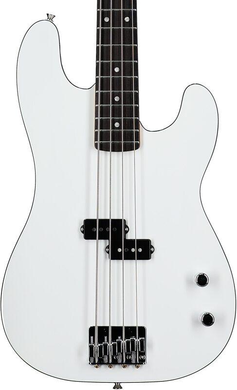 Fender Aerodyne Special Precision Electric Bass, Rosewood Fingerboard (with Gig Bag), Bright White, Body Straight Front