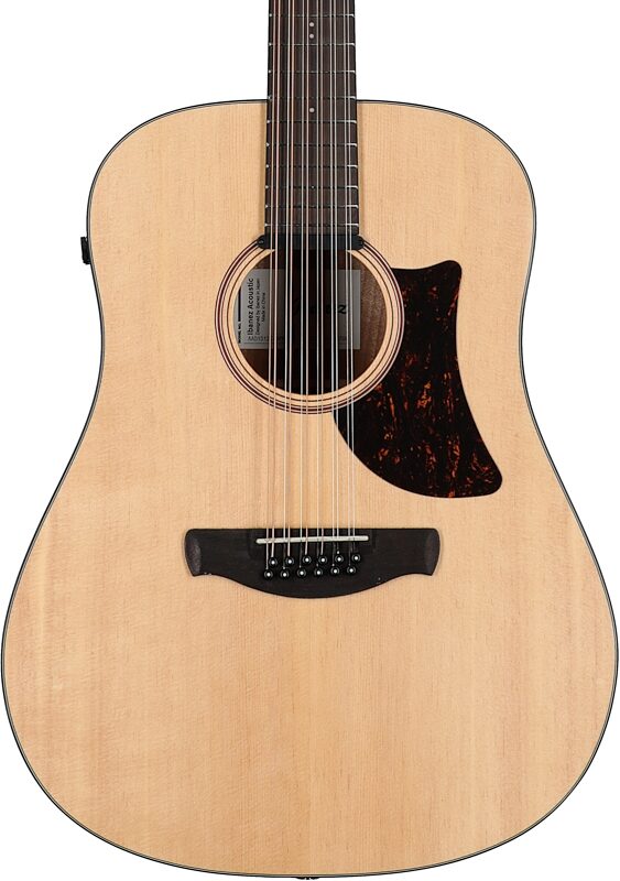 Ibanez AAD1012E Advanced Acoustic 12-String Acoustic-Electric Guitar, Natural Open, Body Straight Front