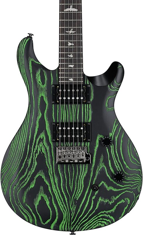 PRS SE Swamp Ash CE24 Sandblasted Limited Edition Electric Guitar (with Gig Bag), Sandblasted Green, Blemished, Body Straight Front