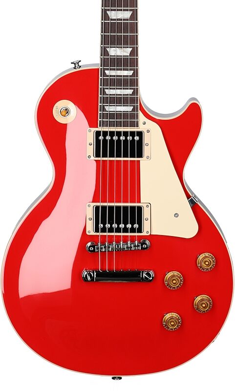 Gibson Les Paul Standard 50s Custom Color Electric Guitar, Plain Top (with Case), Cardinal Red, Body Straight Front