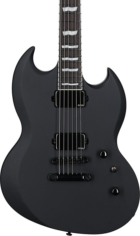 ESP LTD Viper 1000B Baritone Electric Guitar, Black, Body Straight Front