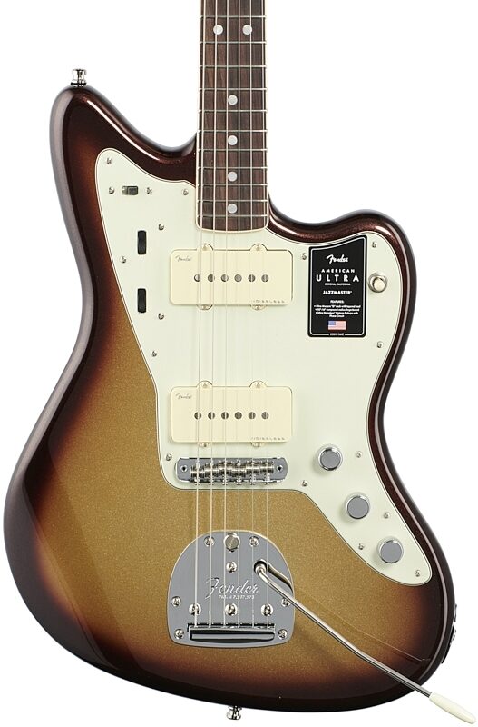 Fender American Ultra Jazzmaster Electric Guitar, Rosewood Fingerboard (with Case), Mocha Burst, Body Straight Front