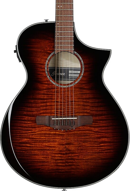 Ibanez AEWC400 Acoustic-Electric Guitar, Amber Sunburst High-Gloss, Body Straight Front