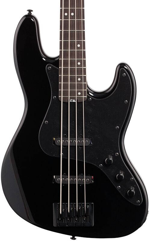 Schecter J4 Electric Bass, Gloss Black, Blemished, Body Straight Front