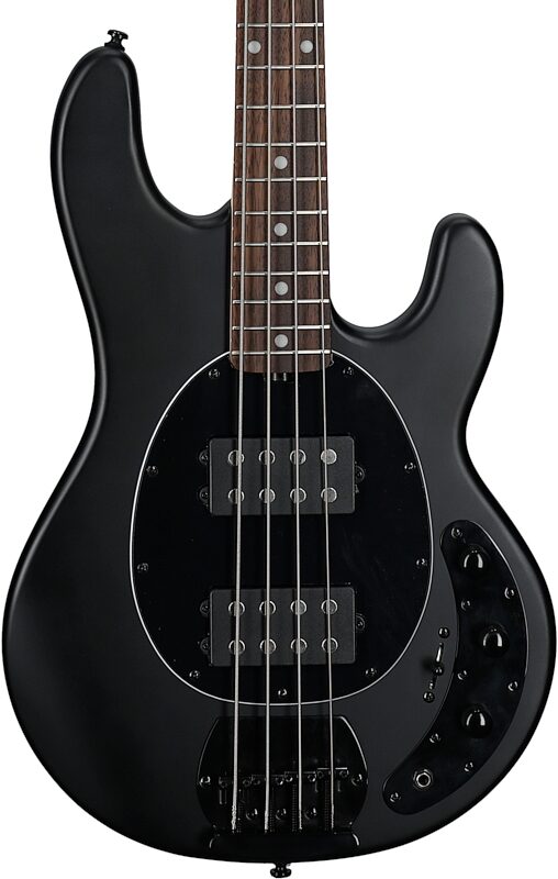Sterling by Music Man Ray4HH Electric Bass Guitar, Stealth Black, Body Straight Front