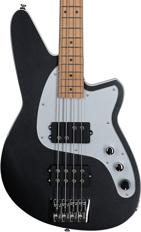 Reverend Mercalli 4 Electric Bass, Gunmetal, Maple Fretboard, Body Straight Front