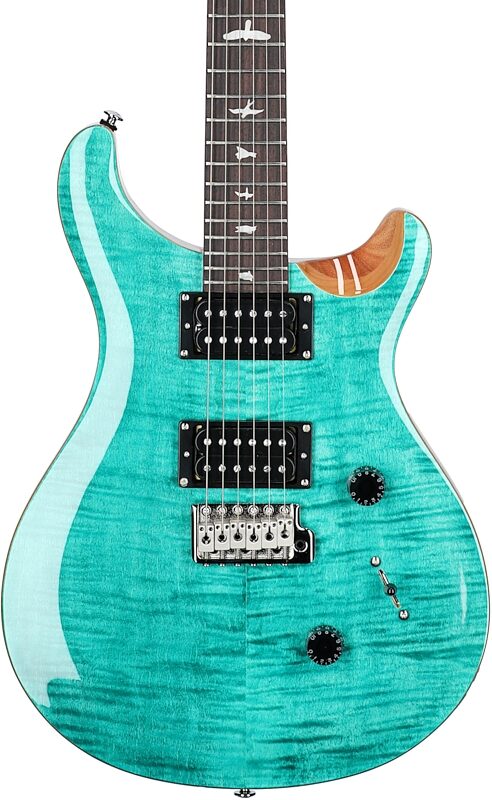 PRS Paul Reed Smith SE Custom 24 Electric Guitar (with Gig Bag), Turquoise, Blemished, Body Straight Front