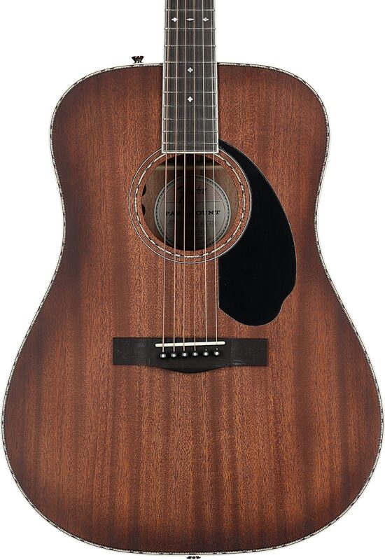 Fender Paramount PD-220E Dreadnought Mahogany Acoustic-Electric Guitar (with Case), Cognac, Body Straight Front