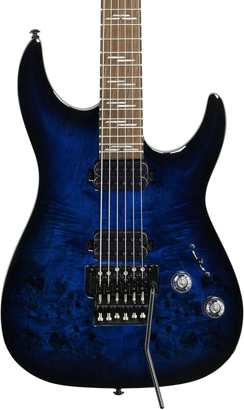 Schecter Omen Elite-6FR Electric Guitar, See-Thru Blue Burst, Body Straight Front