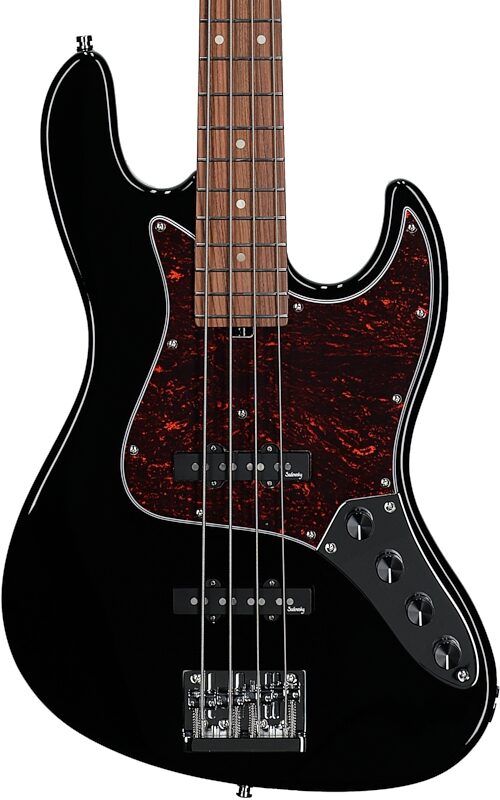 Sadowsky MetroExpress 21-Fret Vintage J/J Electric Bass, with Morado Fingerboard (with Gig Bag), Black, Body Straight Front