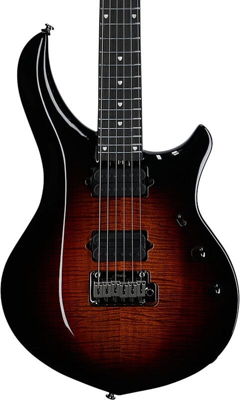 Sterling by Music Man MAJ200XFM Majesty Electric Guitar, Tiger Eye, Body Straight Front