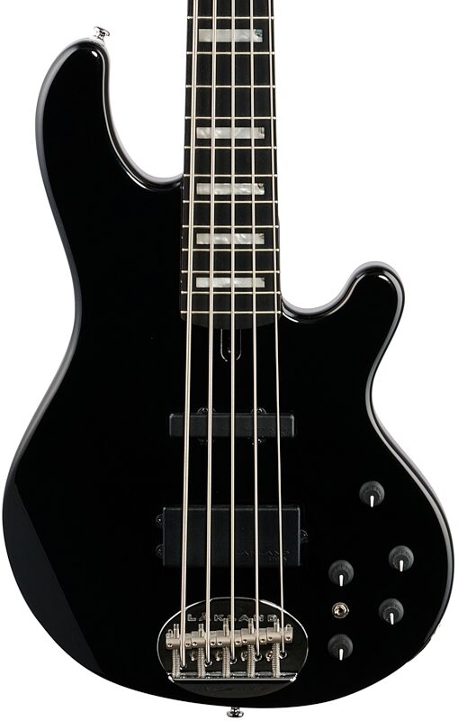 Lakland Skyline 55-02 Custom Ebony Fretboard Bass Guitar, Metallic Black, Scratch and Dent, Body Straight Front