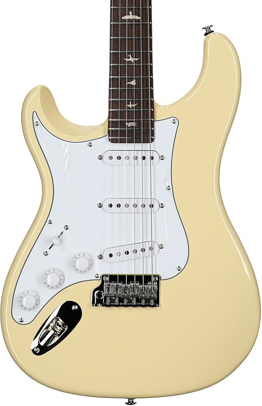 PRS Paul Reed Smith SE Silver Sky Electric Guitar, Left-Handed, Maple Fretboard (with Gig Bag), Moon White, Open Box (Very Good), Body Straight Front