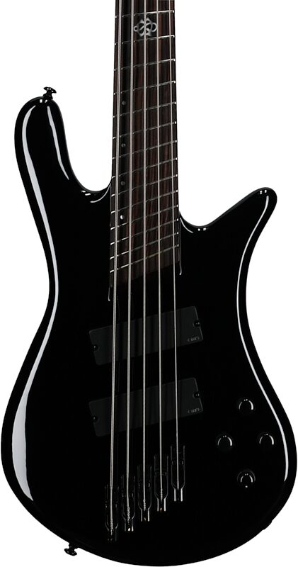 Spector NS Dimension Multi-Scale 5-String Bass Guitar (with Bag), Black Gloss, Body Straight Front