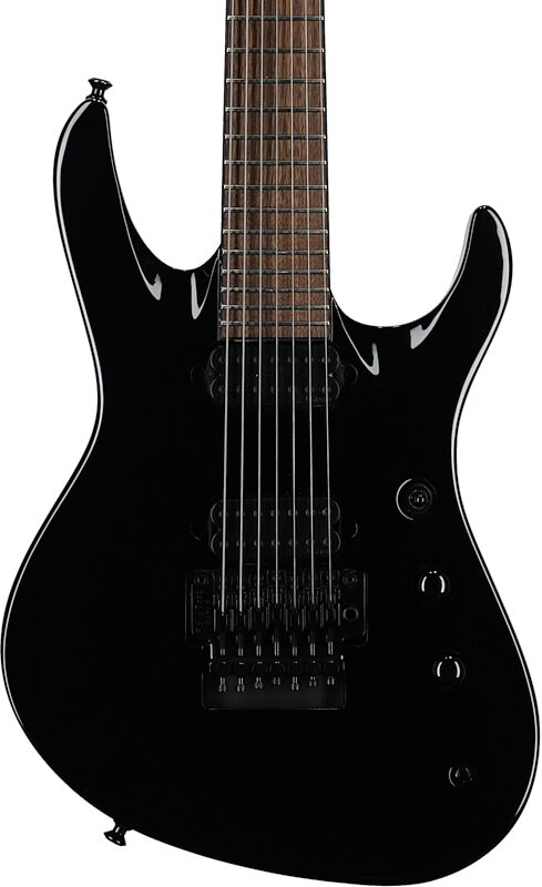 Jackson Pro Chris Broderick Soloist 7 Electric Guitar with Floyd Rose, Black, Body Straight Front