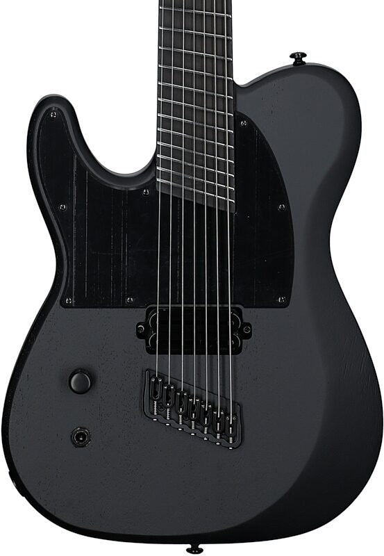 Schecter PT7MS Black Ops Electric Guitar, Left-Handed, Satin Black Open Pore, Body Straight Front