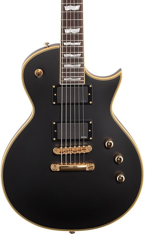 ESP LTD EC-1000 Deluxe Series Electric Guitar, Vintage Black, Body Straight Front