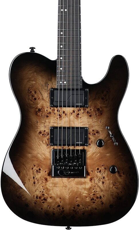 ESP LTD TE-1000 Evertune Electric Guitar, Burl Poplar Charcoal, Body Straight Front