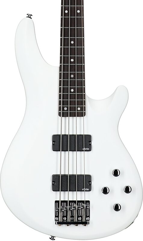 Schecter C-4 Deluxe Bass Guitar, Satin White, Body Straight Front
