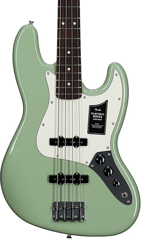 Fender Player II Jazz Electric Bass, with Rosewood Fingerboard, Birch Green, Body Straight Front