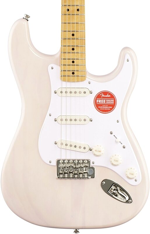 Squier Classic Vibe '50s Stratocaster Electric Guitar, with Maple Fingerboard, White Blonde, Body Straight Front