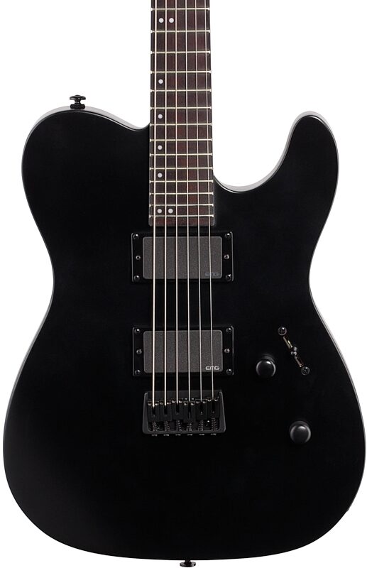 ESP LTD TE-401 Electric Guitar, Black Satin, Body Straight Front