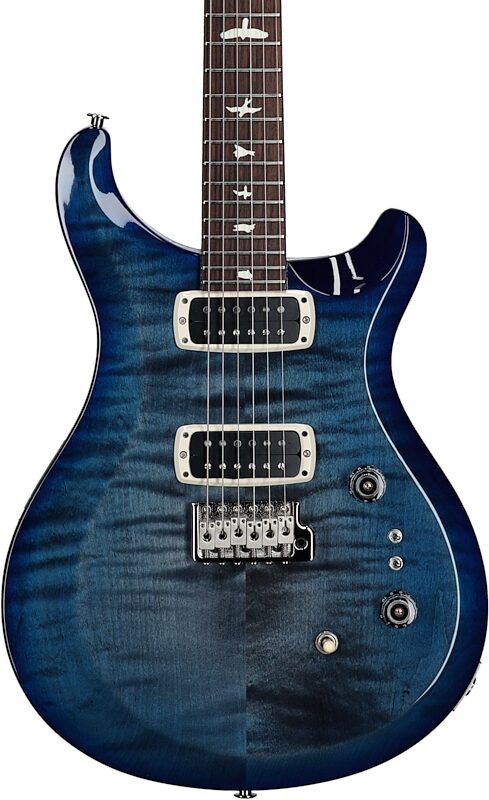 PRS Paul Reed Smith S2 Custom 24-08 Electric Guitar (with Gig Bag), Faded Gray Black Blue Burst, Body Straight Front